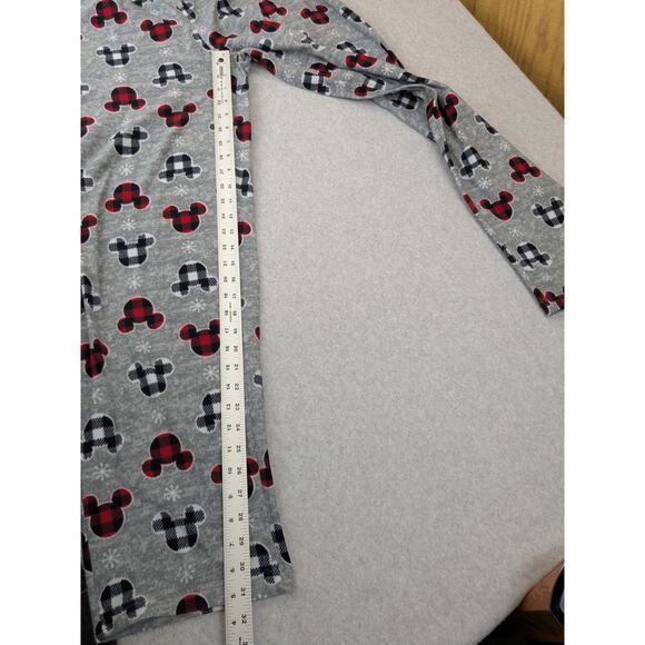 Mickey Mouse Disney Womans Pajama XL Pants Gray Plaid Fleece Lounge Pull On - Picture 3 of 8